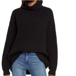 NWT Haven Well Within Black Chunky Cable-knit Cowl Sweater medium